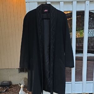 Avenue Sophisticated Black Trench Coat